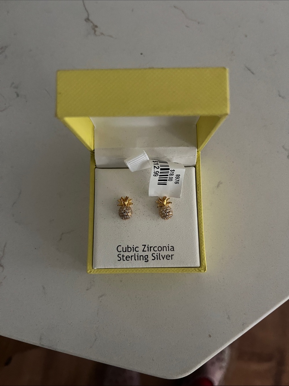 Nanette Lepore Gold Pineapple Cubic Zirconia Stud Earrings